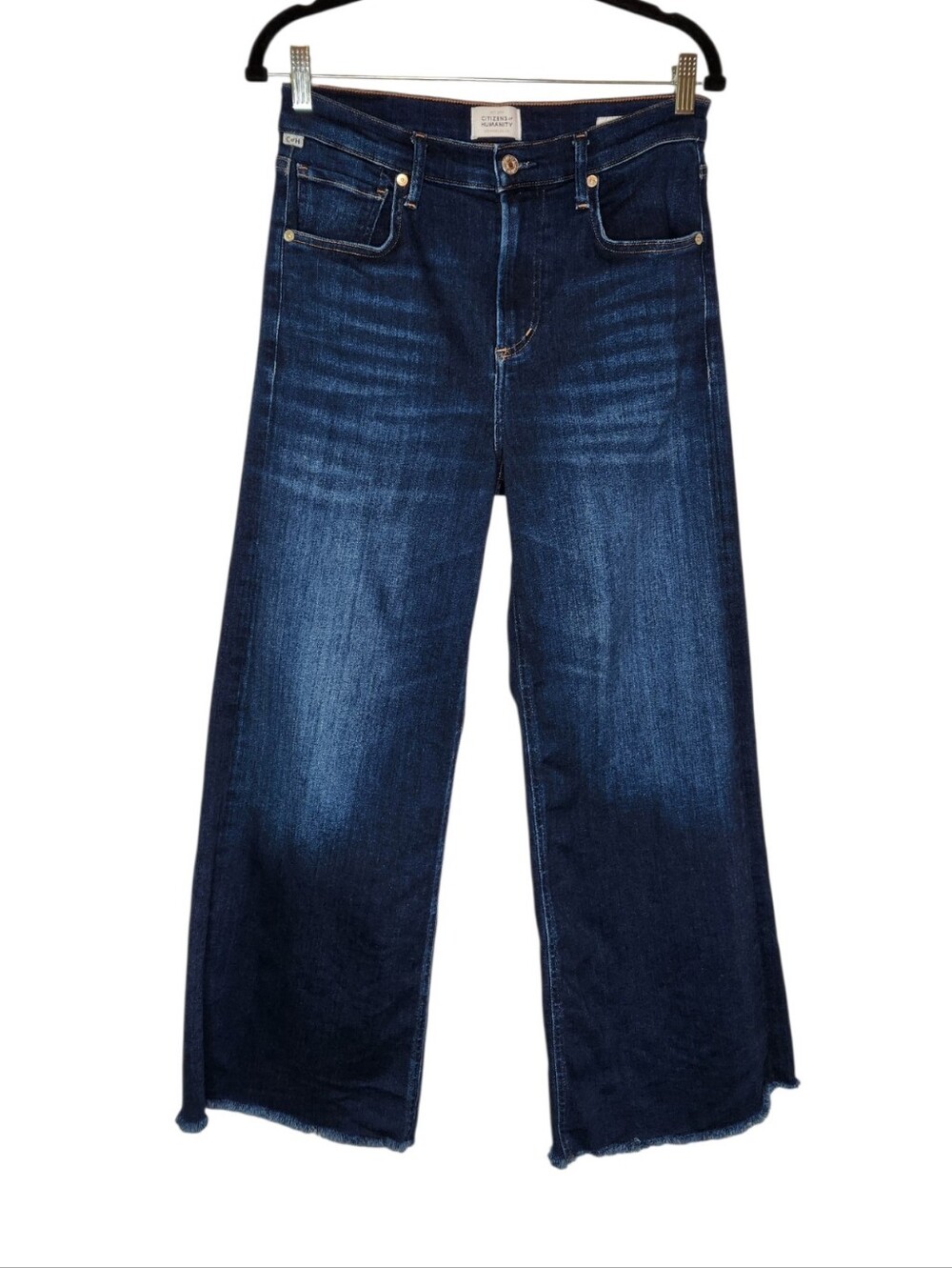 Citizens Of Humanity Lyra Wide Leg Raw Hem Jeans Size 26